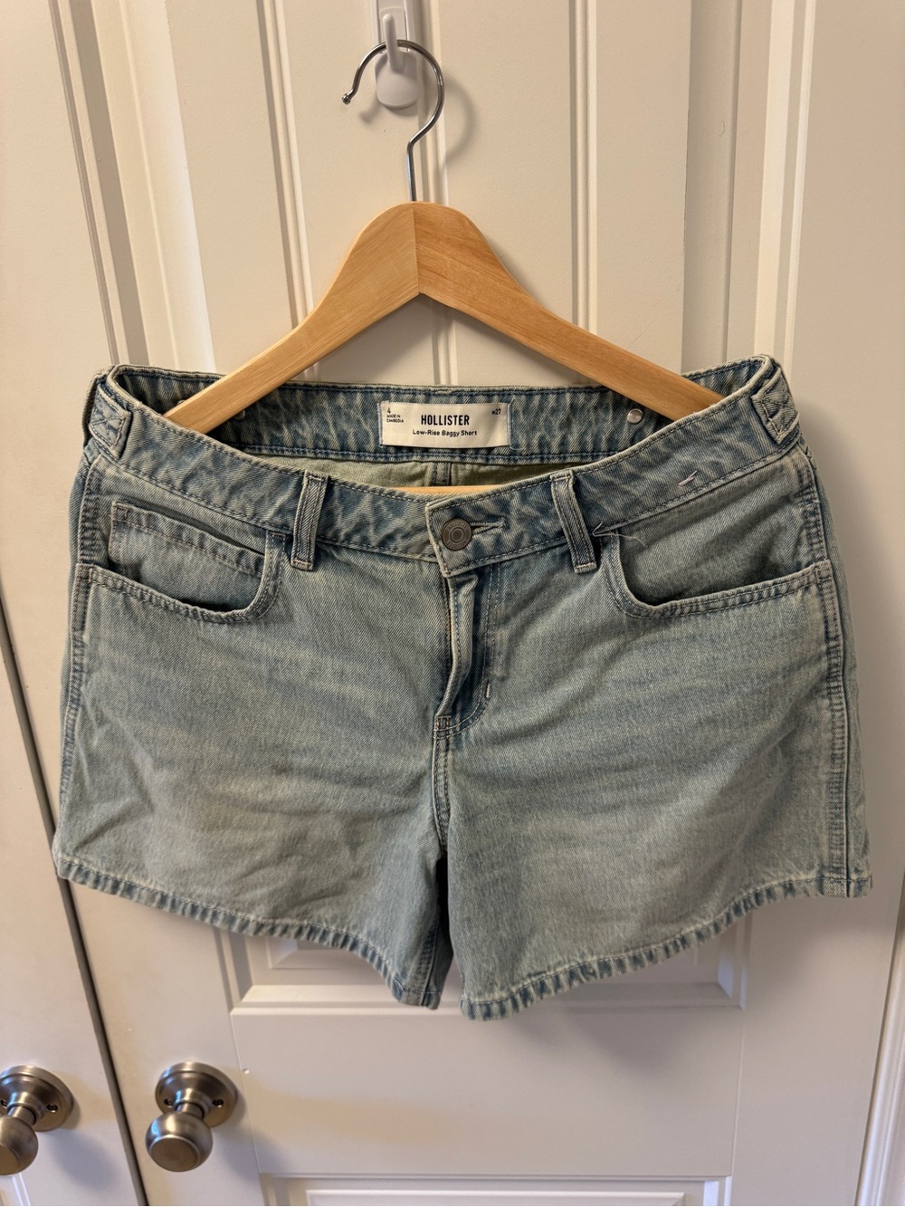 Hollister Faded Light Blue Denim Jean Shorts